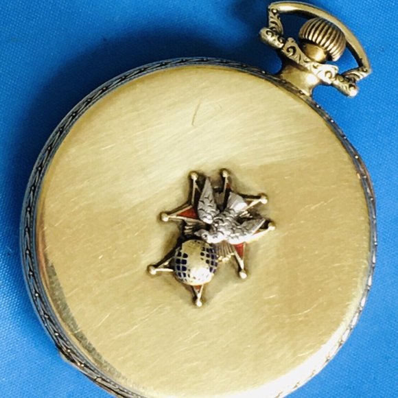 Hamilton Pocket Watch Knights of Columbus 14k Gold Pin & 14k GF Runs - Picture 9 of 9